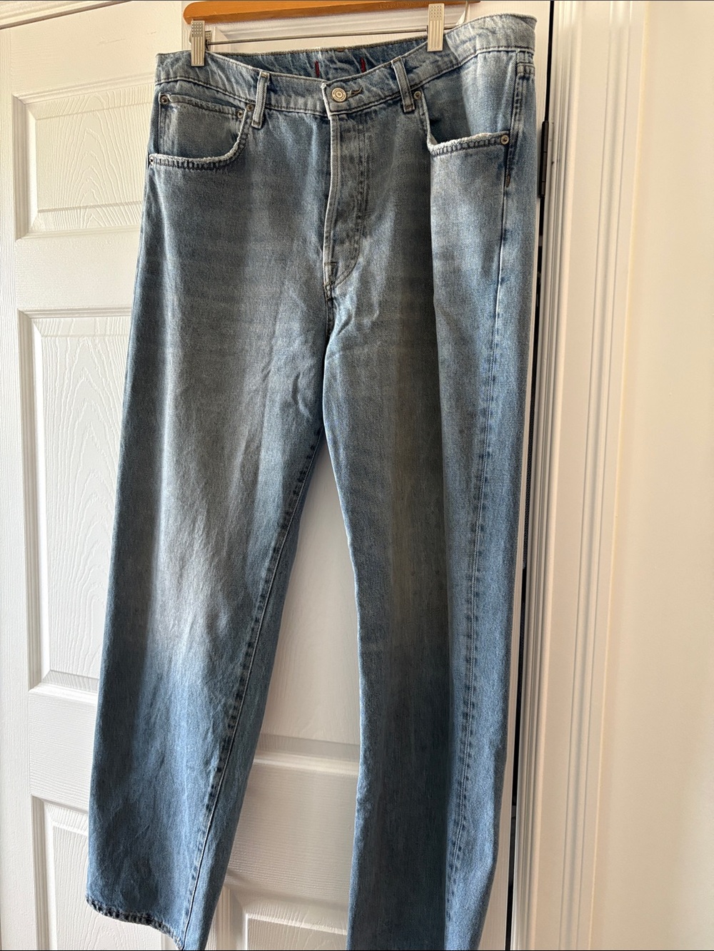 Light Blue With “ staining”0 Straight-Leg Jeans